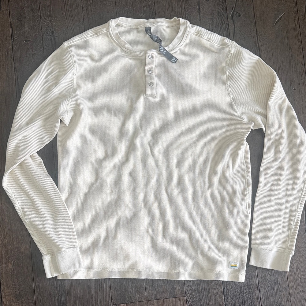 Vuori Cream Long Sleeve Henley Shirt